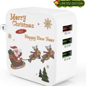 FREE w/$50 Home Purchase • Holiday Edition 3 Port Quick Wall Charge 36W USB Plug